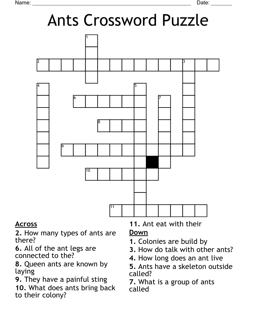 Ants Crossword Puzzle