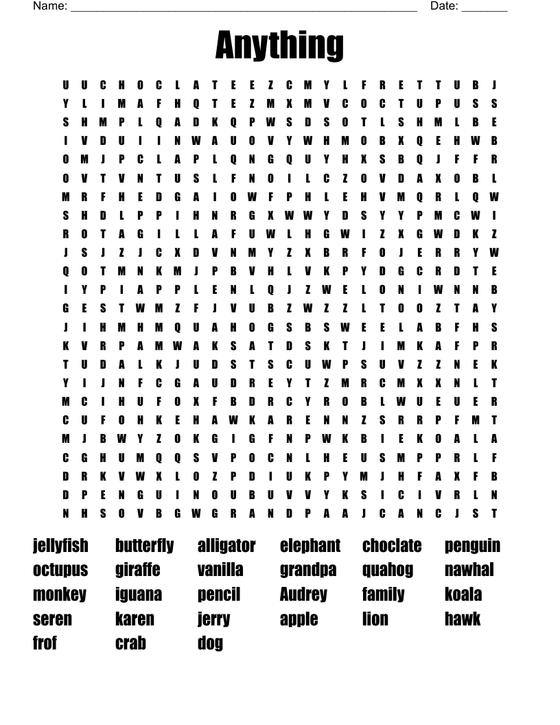 Anything Word Search