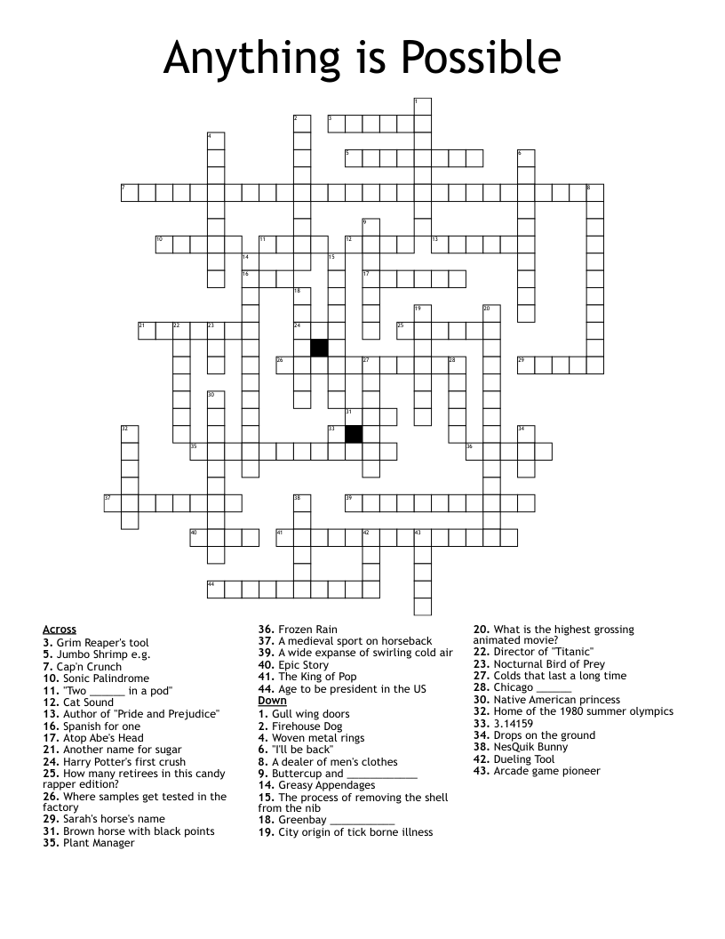Anything is Possible Crossword
