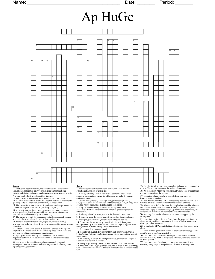 Ap HuGe Crossword