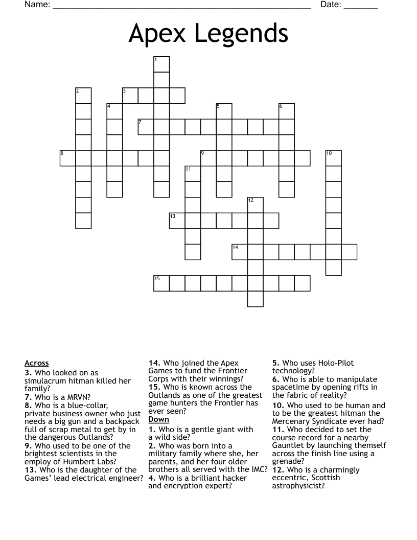 Apex Legends Crossword