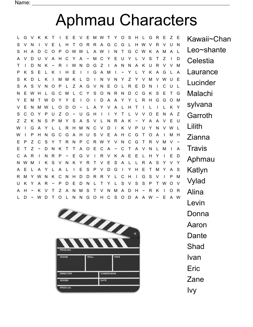 Aphmau Characters Word Search