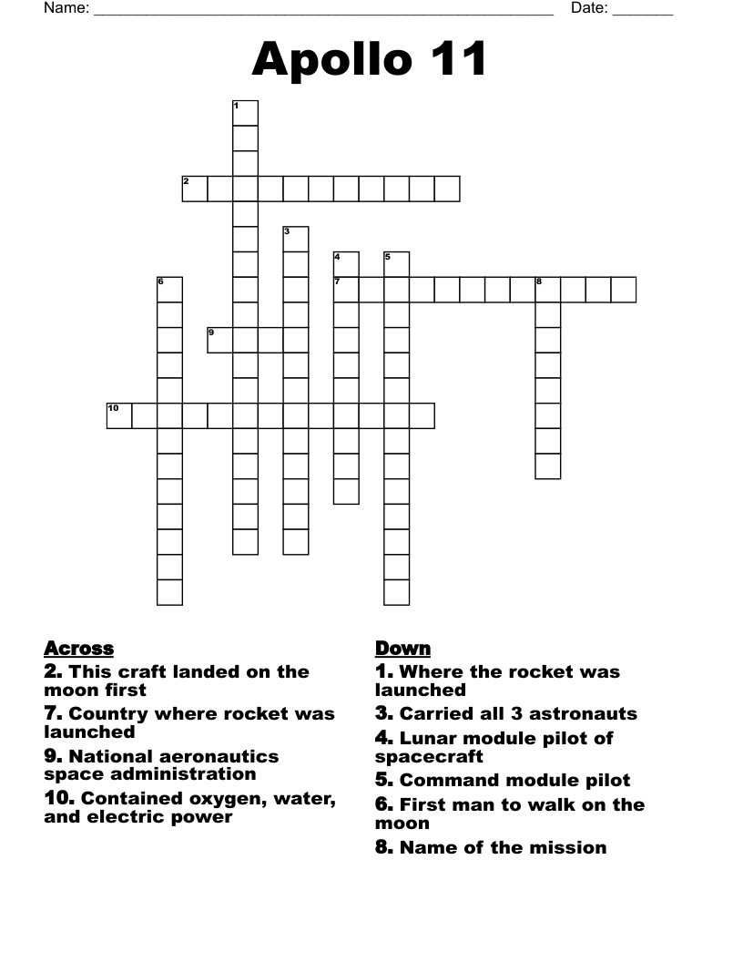 Apollo 11 Crossword