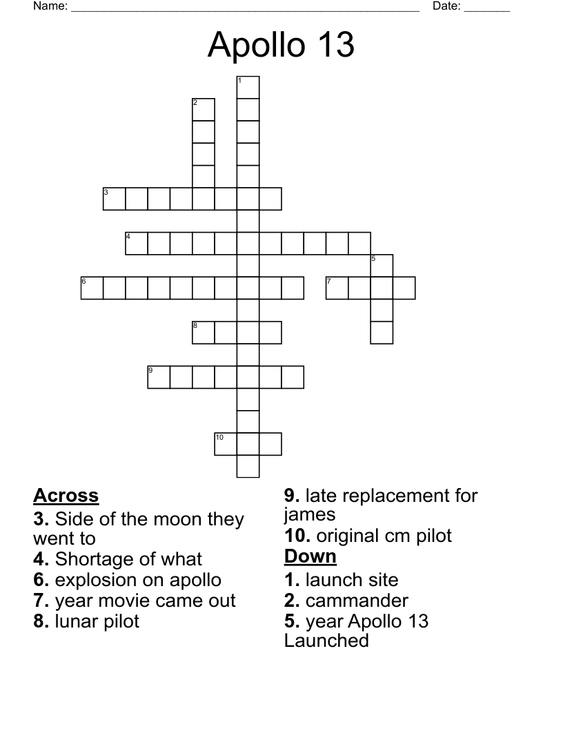 Apollo 13 Crossword