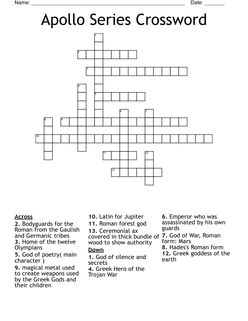 Apollo Series Crossword