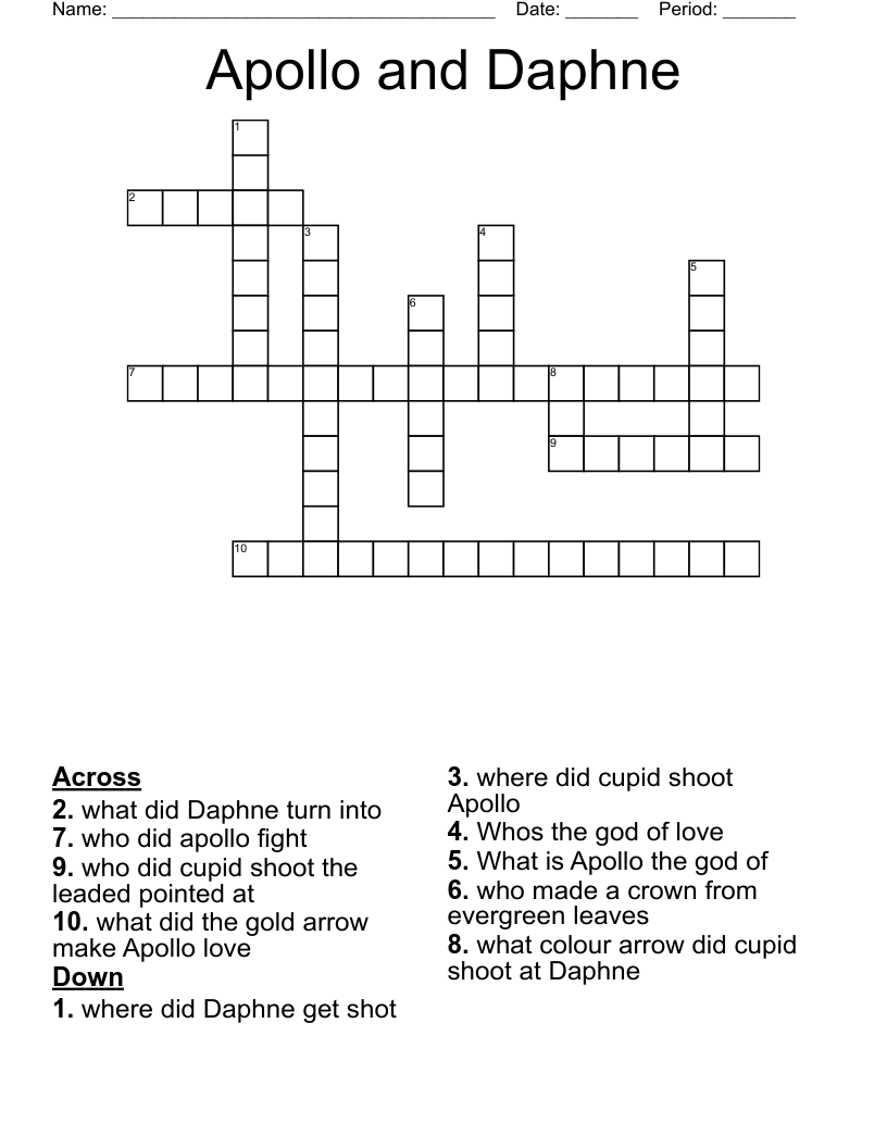 Apollo and Daphne  Crossword