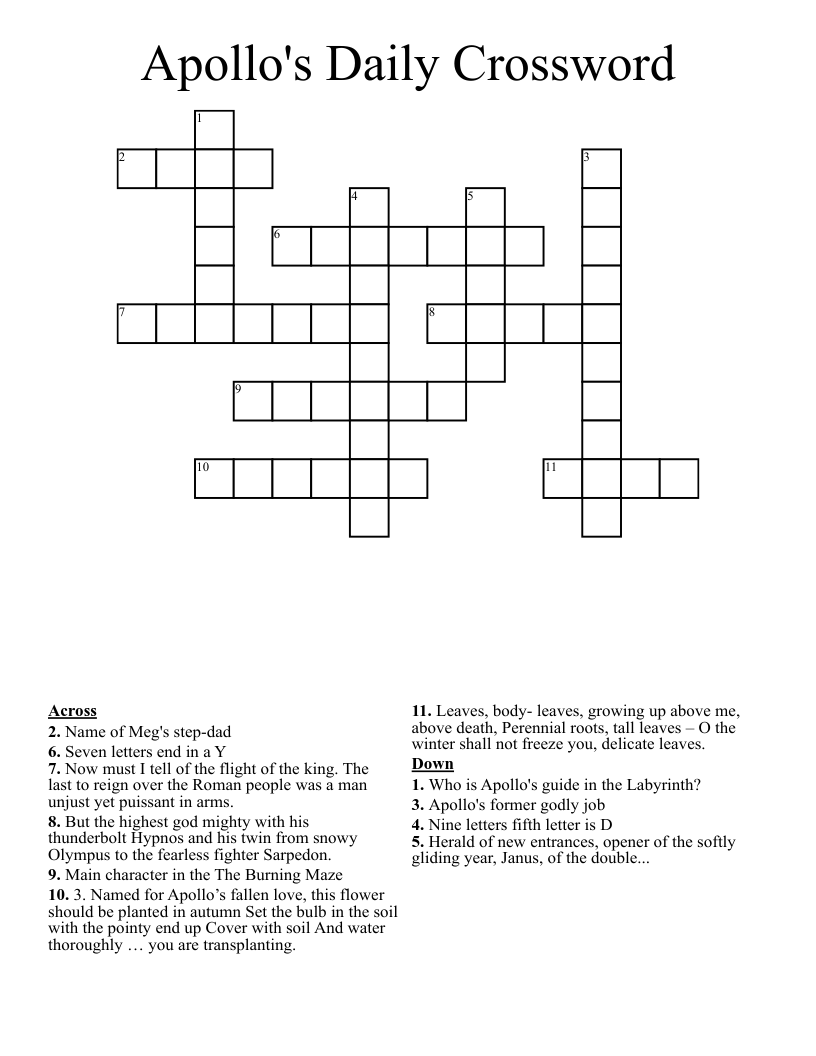 Apollo's Daily Crossword