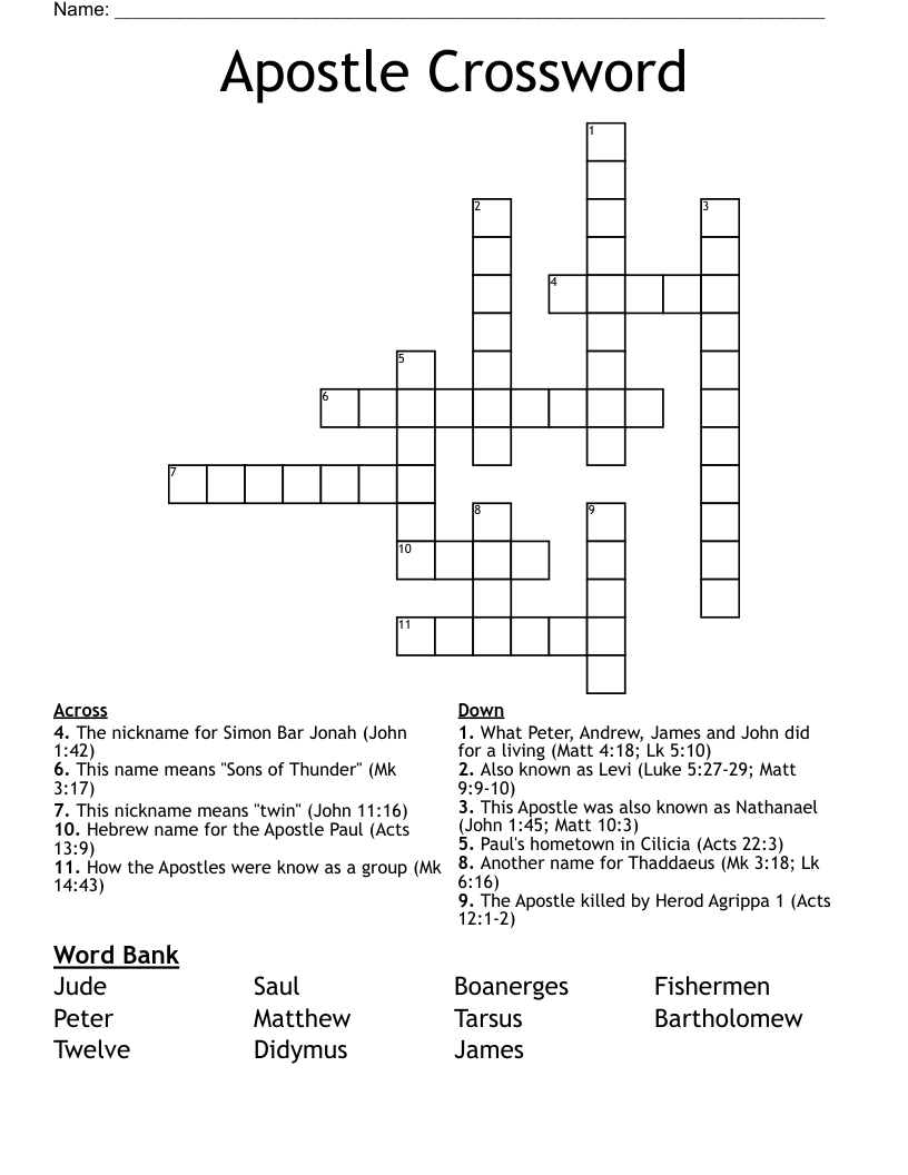 Apostle Crossword