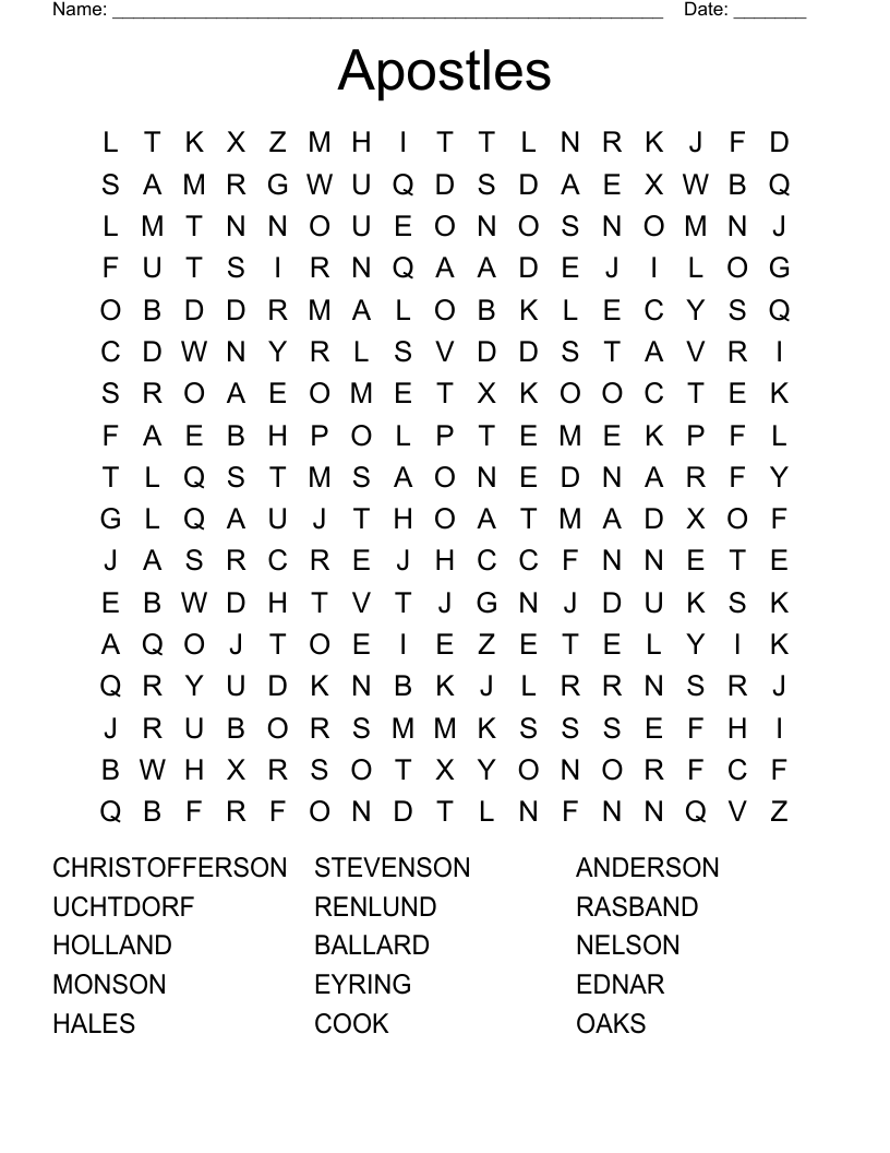 Apostles Word Search