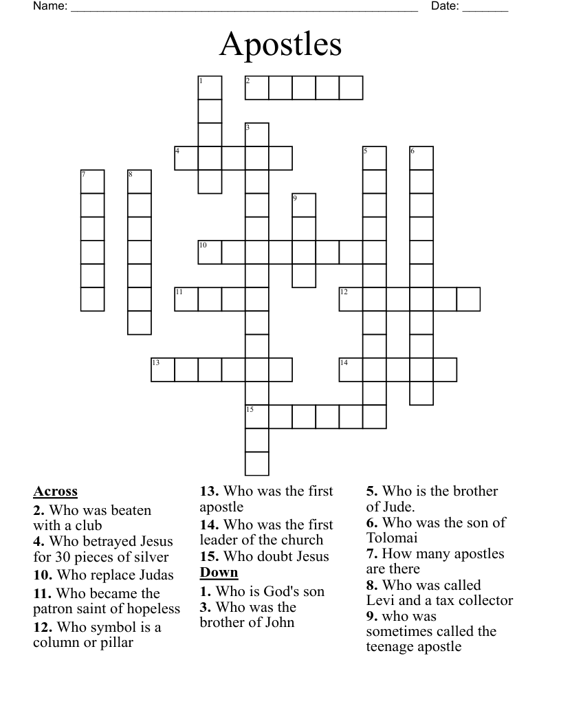 Apostles Crossword
