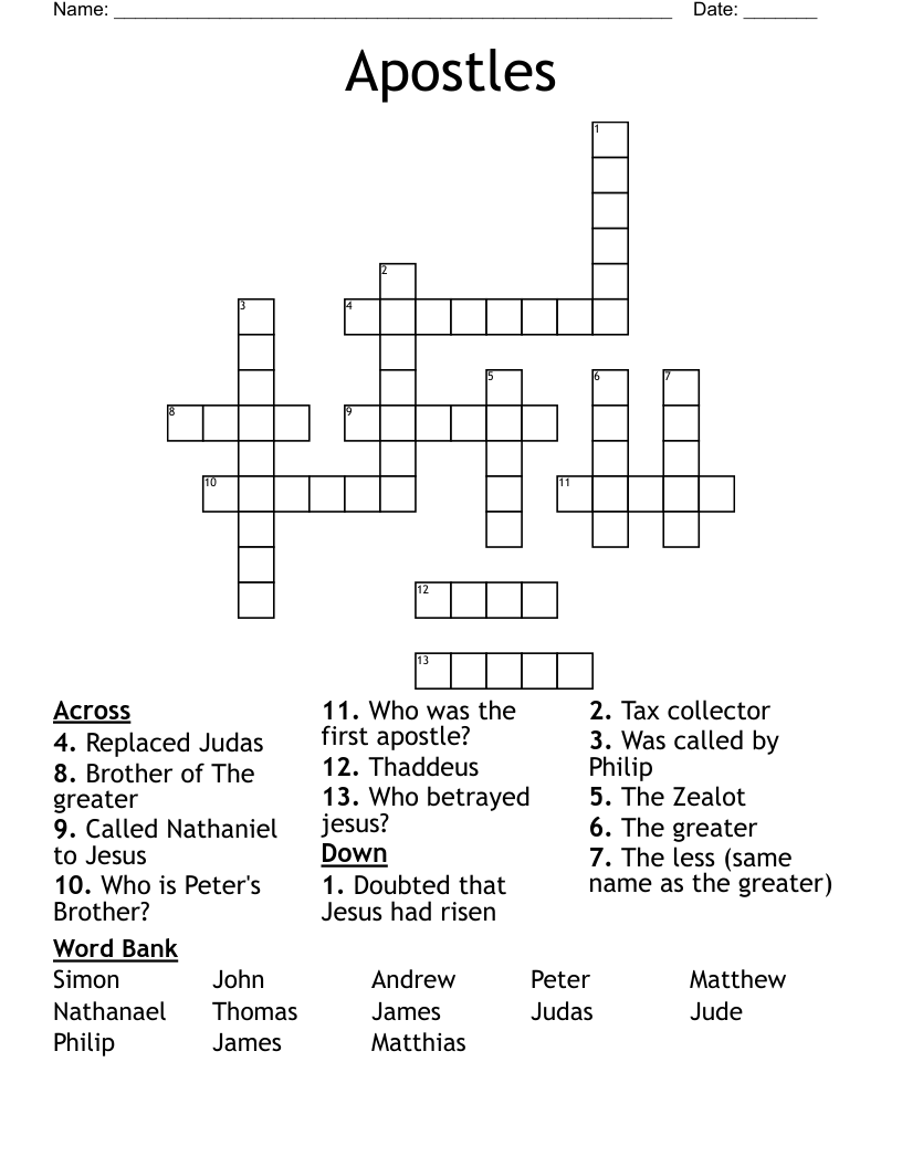 Apostles Crossword