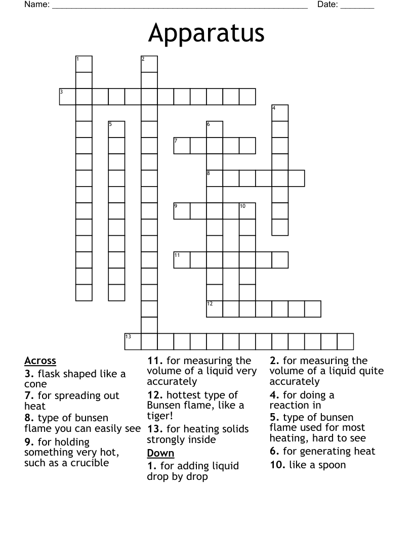 Apparatus Crossword