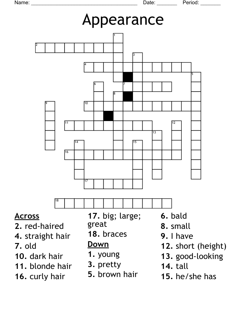 Appearance Crossword