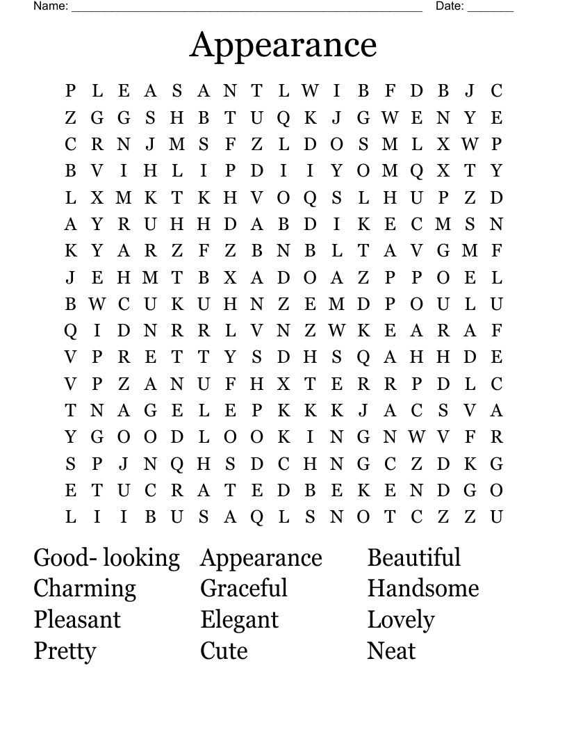 Appearance  Word Search