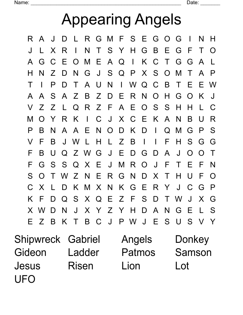 Appearing Angels Word Search