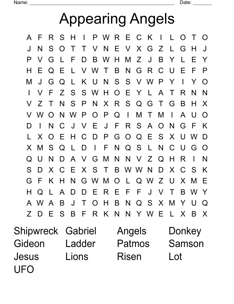 Appearing Angels Word Search