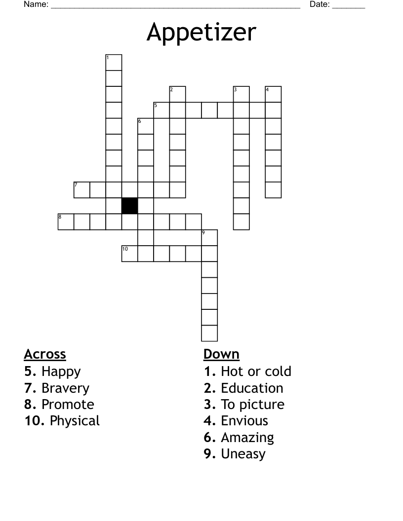 Appetizer  Crossword