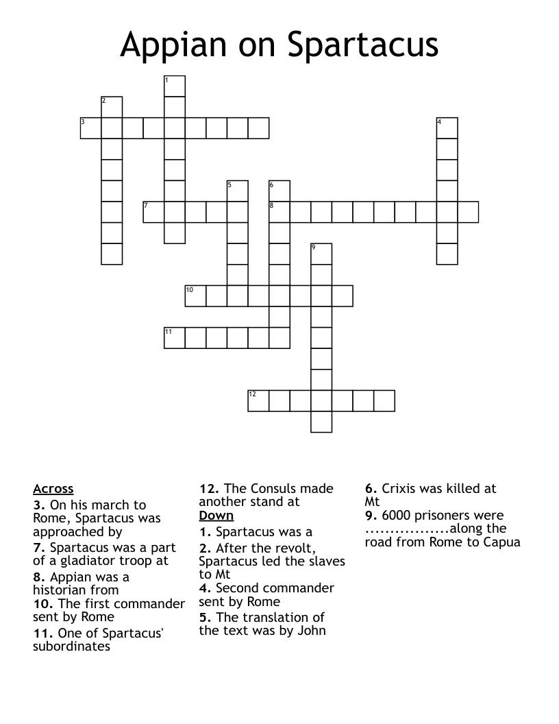 Appian on Spartacus Crossword