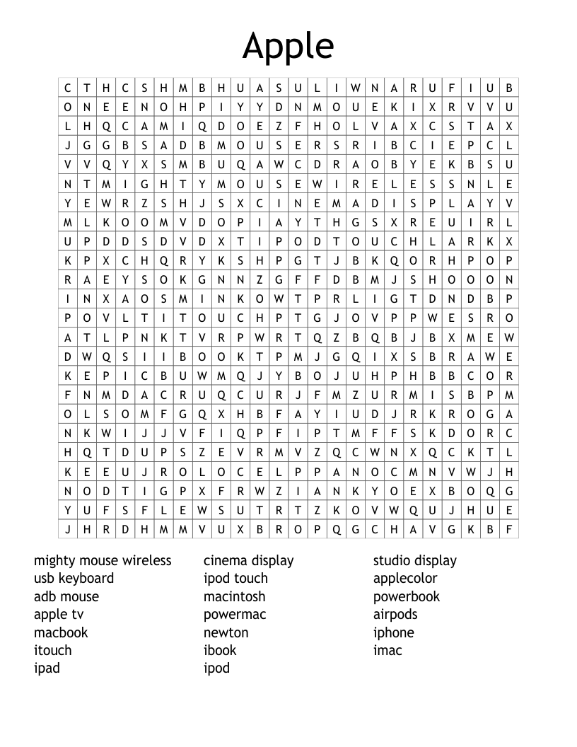 Apple Word Search