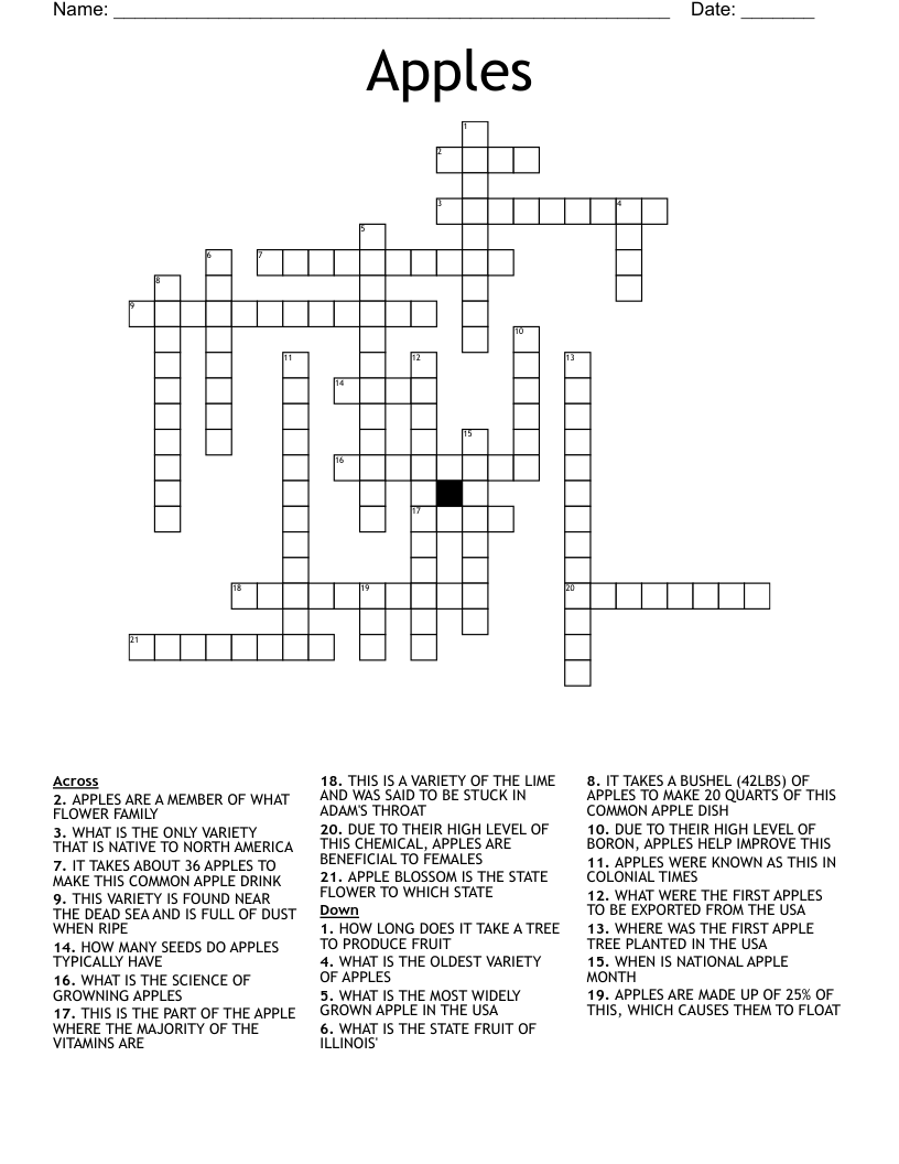 Apples Crossword