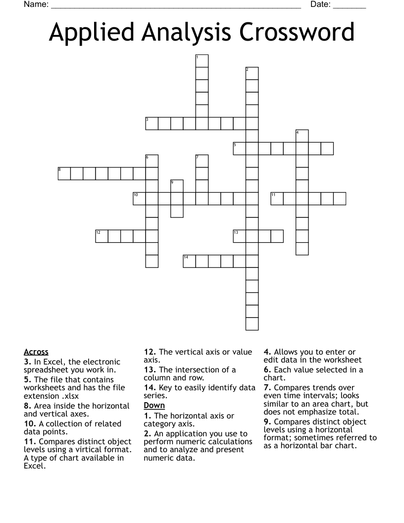 Applied Analysis Crossword