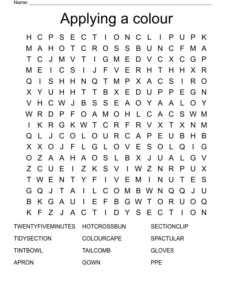 Applying a colour Word Search