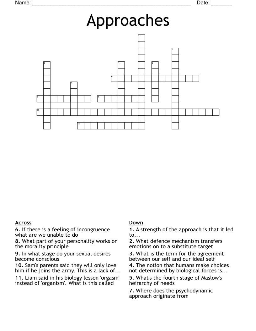 Approaches  Crossword
