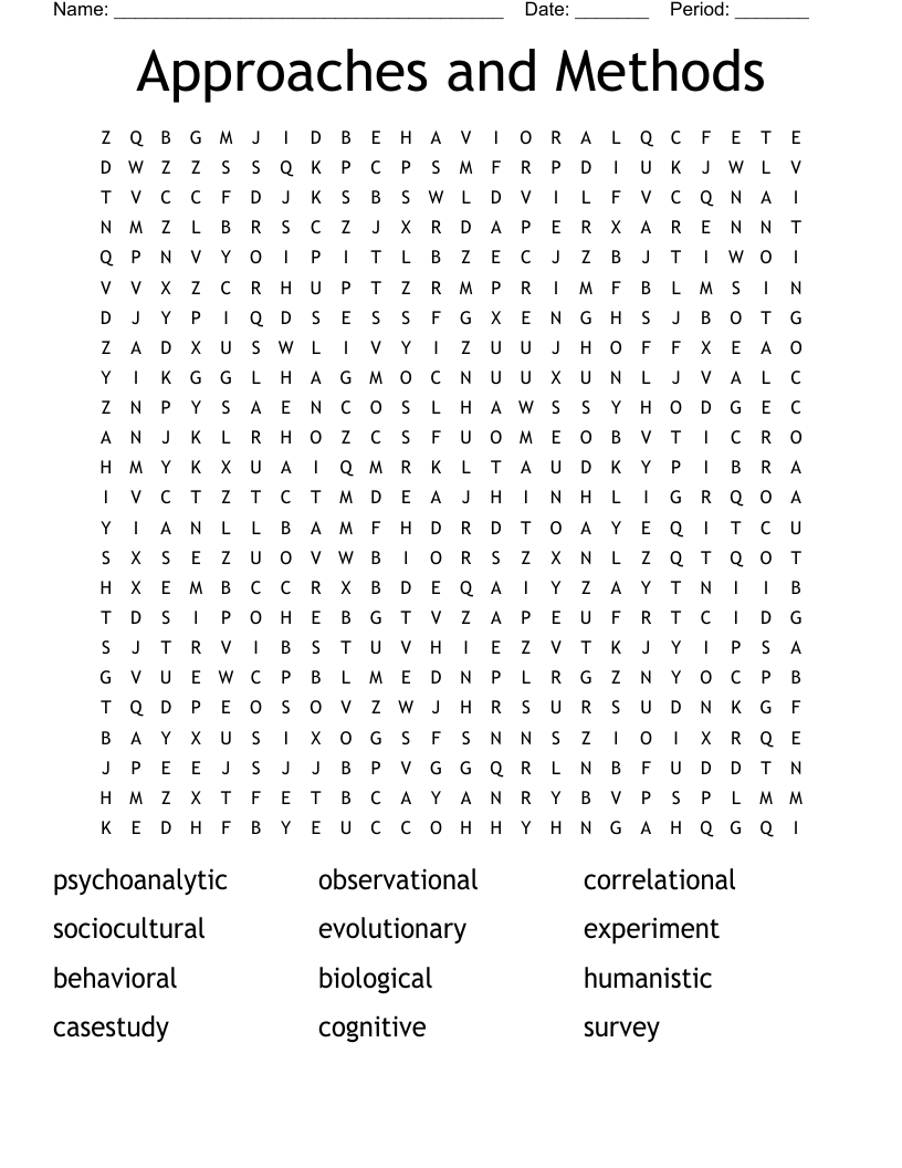 Approaches and Methods Word Search