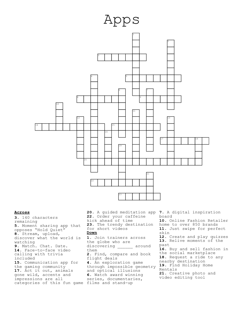 Apps Crossword