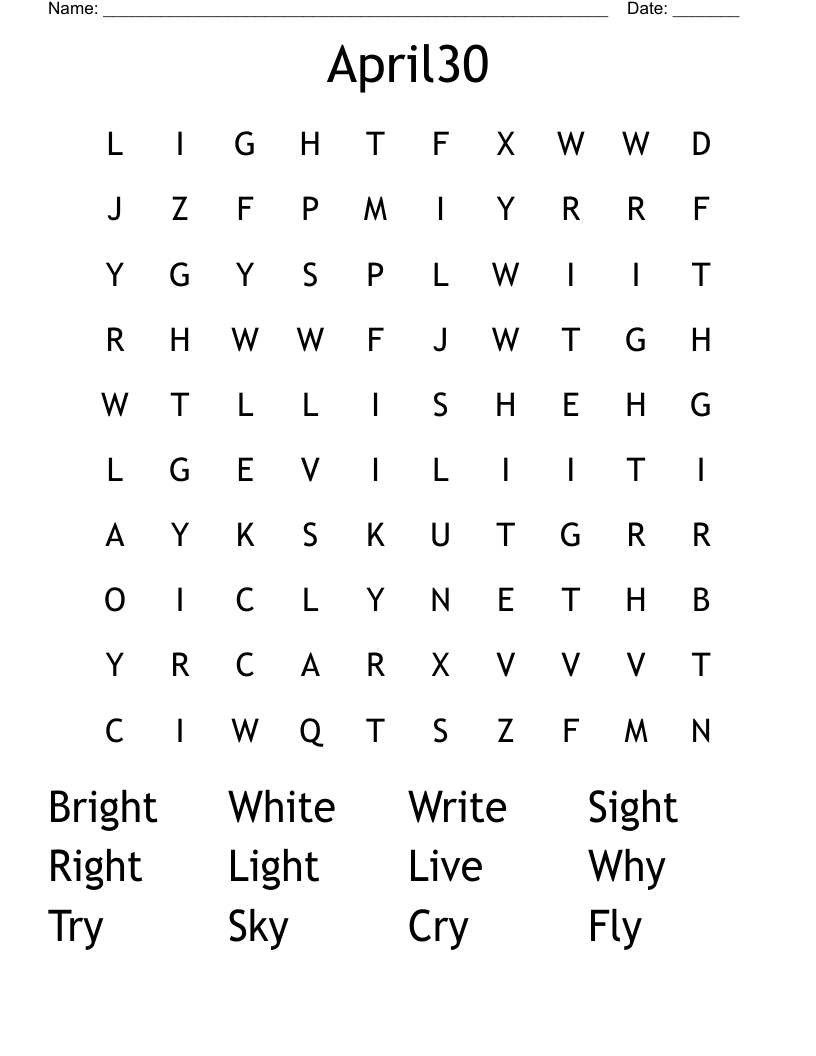 April30 Word Search