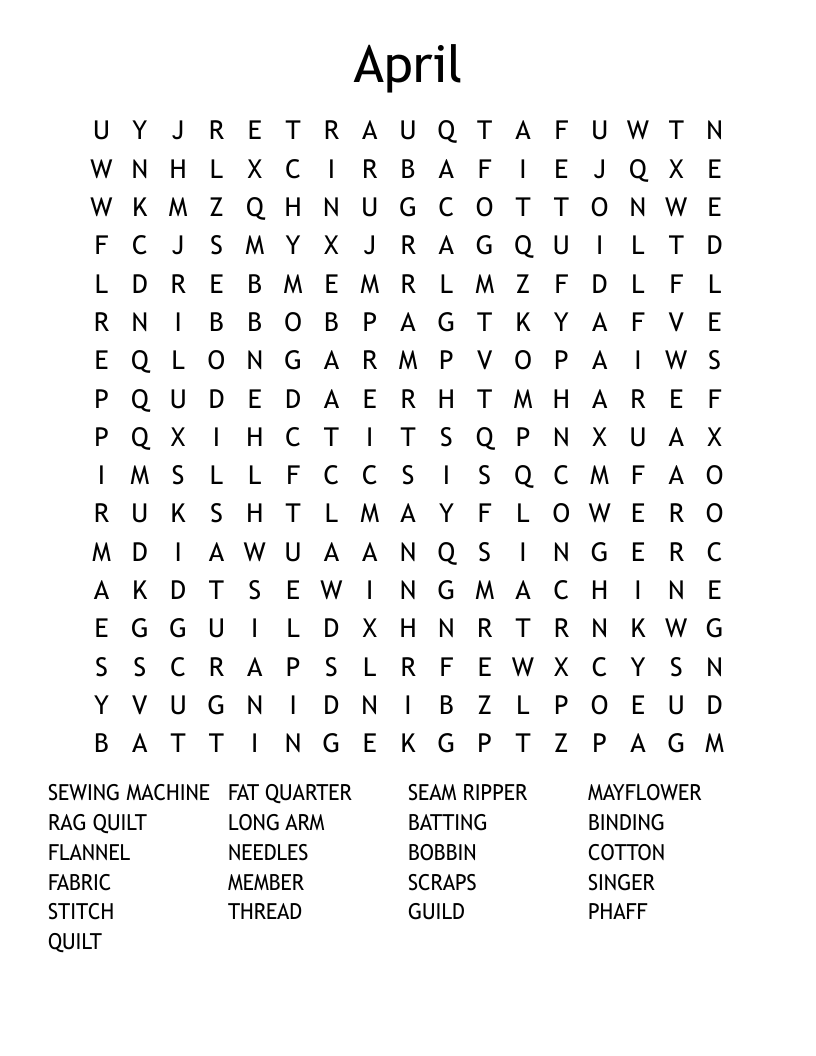 April Word Search