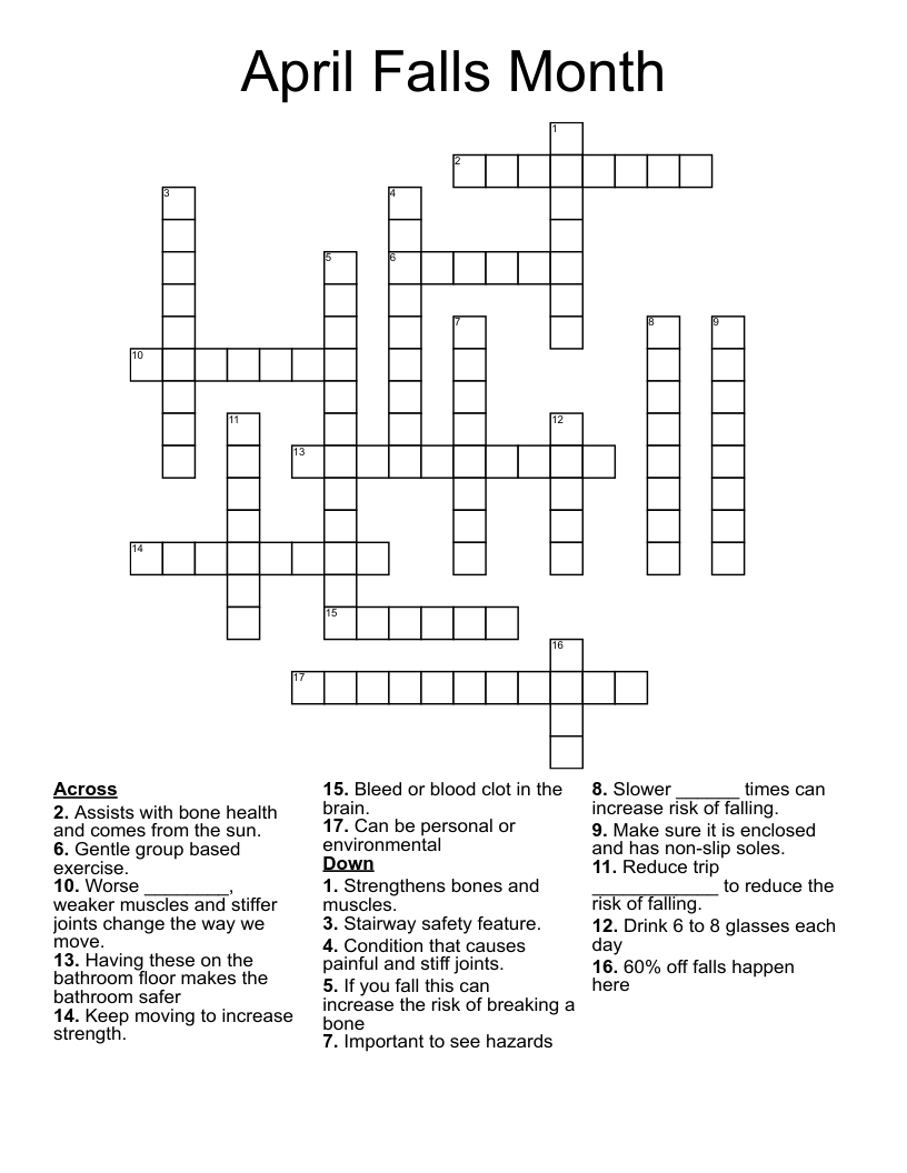 April Falls Month Crossword