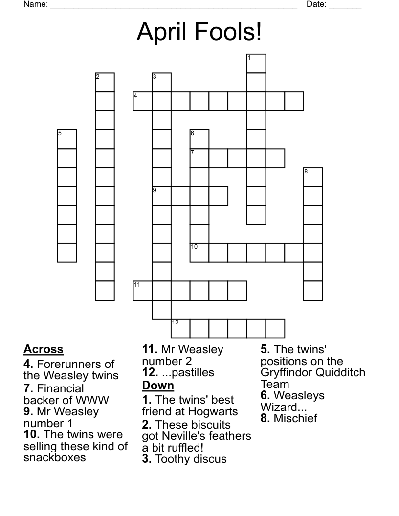 April Fools! Crossword