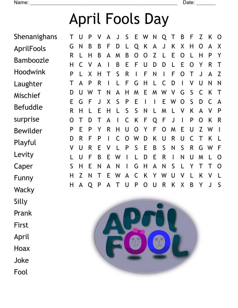 April Fools Day Word Search