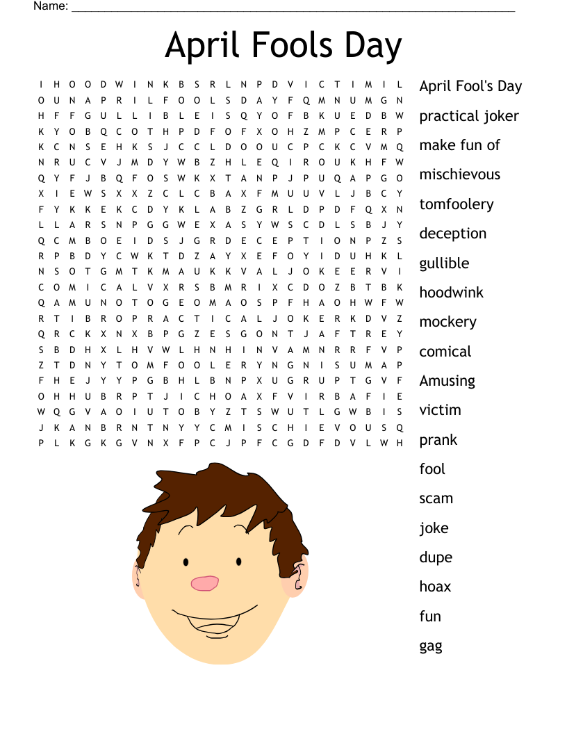 April Fools Day Word Search