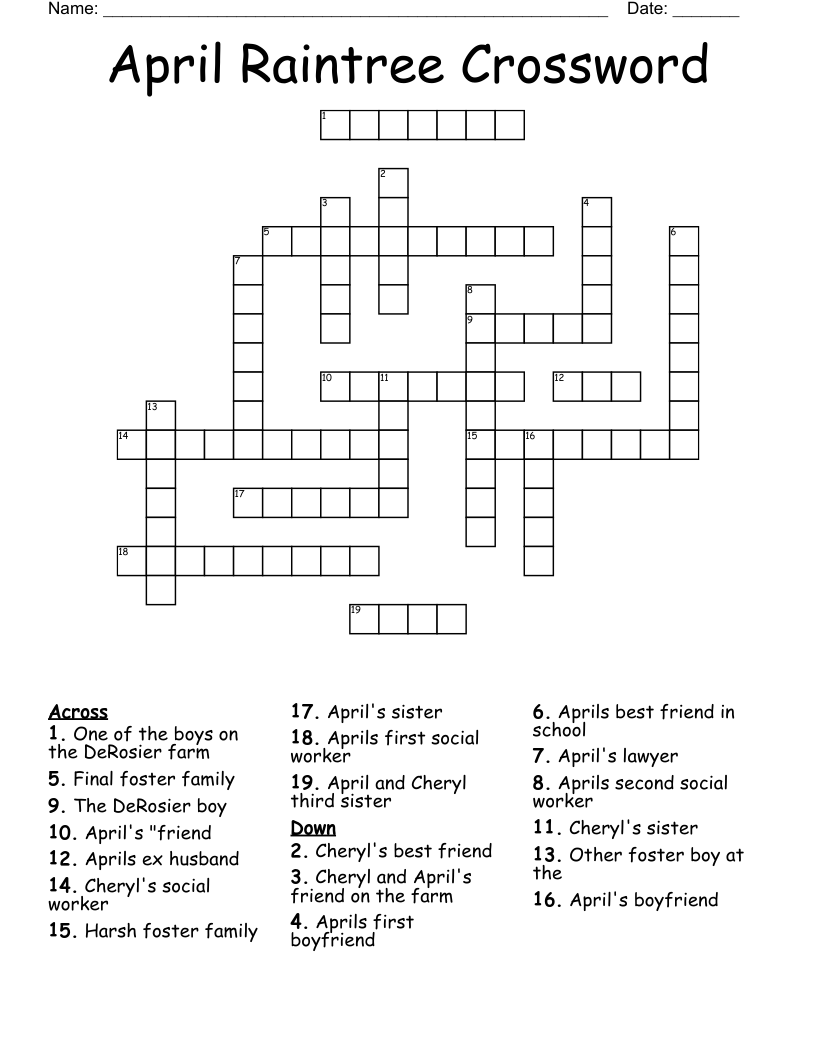 April Raintree Crossword