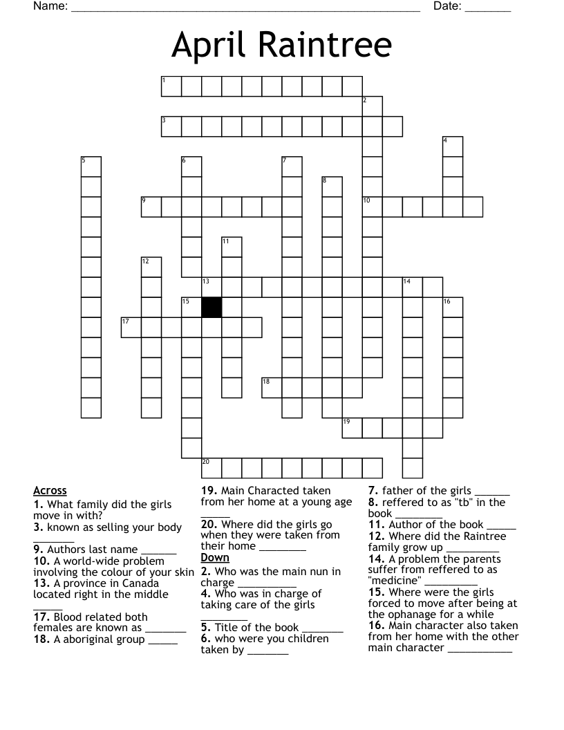 April  Raintree Crossword