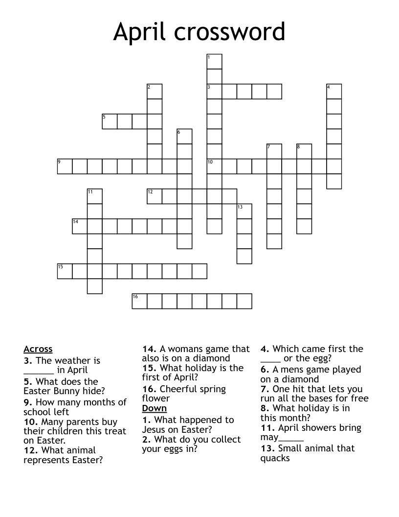 April crossword