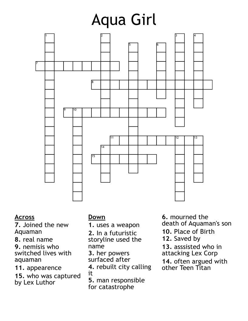 Aqua Girl Crossword