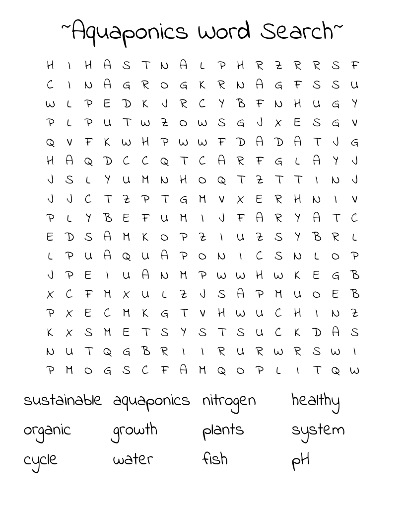 ~Aquaponics Word Search~