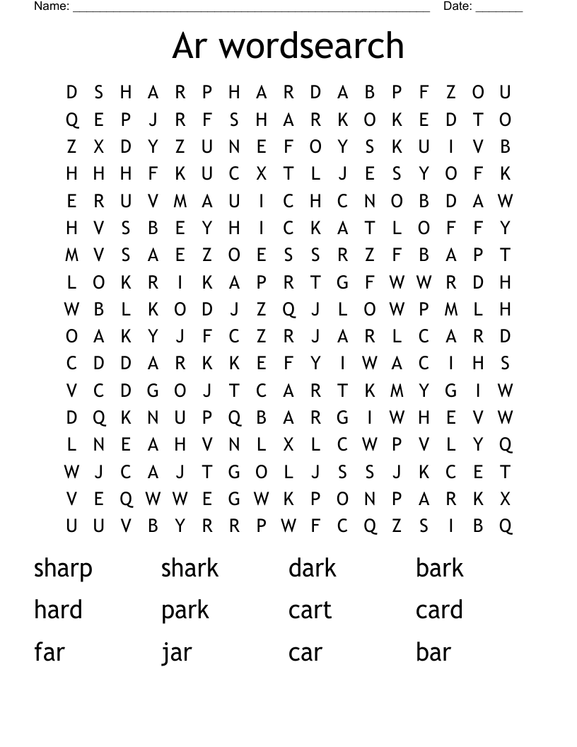 Ar wordsearch