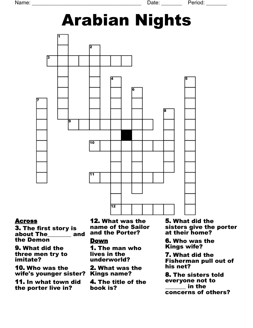 Arabian Nights Crossword