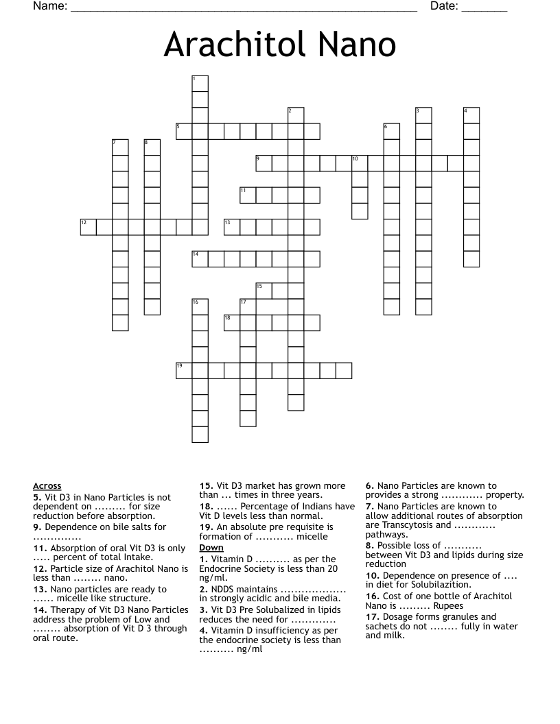 Arachitol Nano Crossword