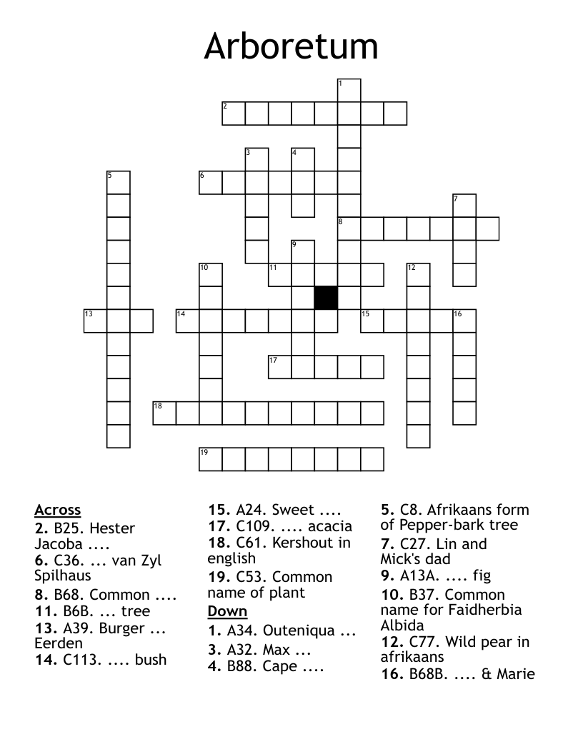 Arboretum Crossword
