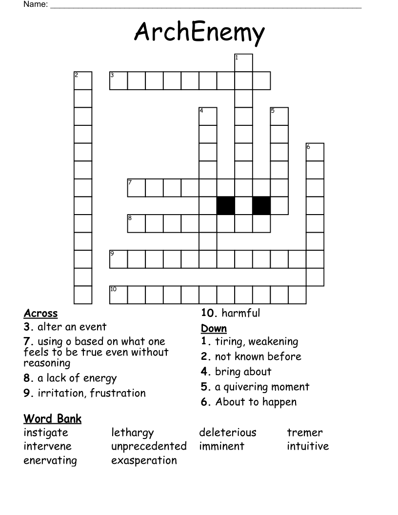ArchEnemy Crossword