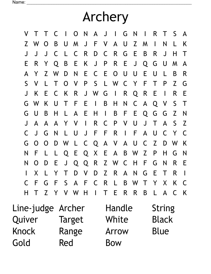 Archery Word Search