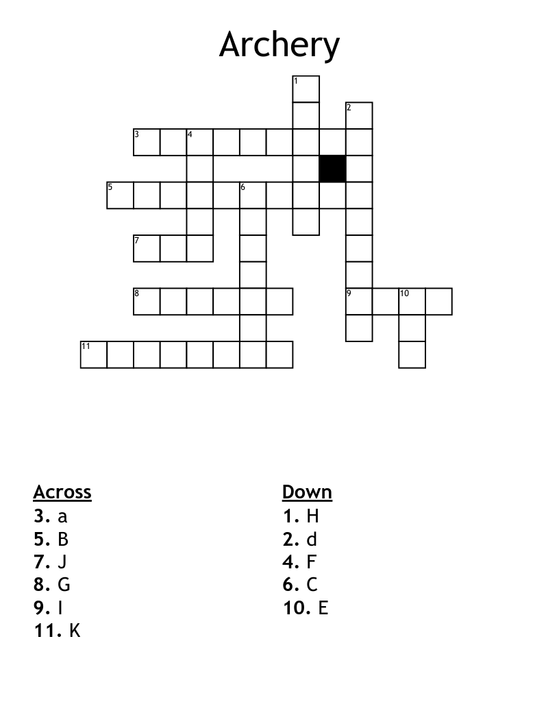 Archery Crossword