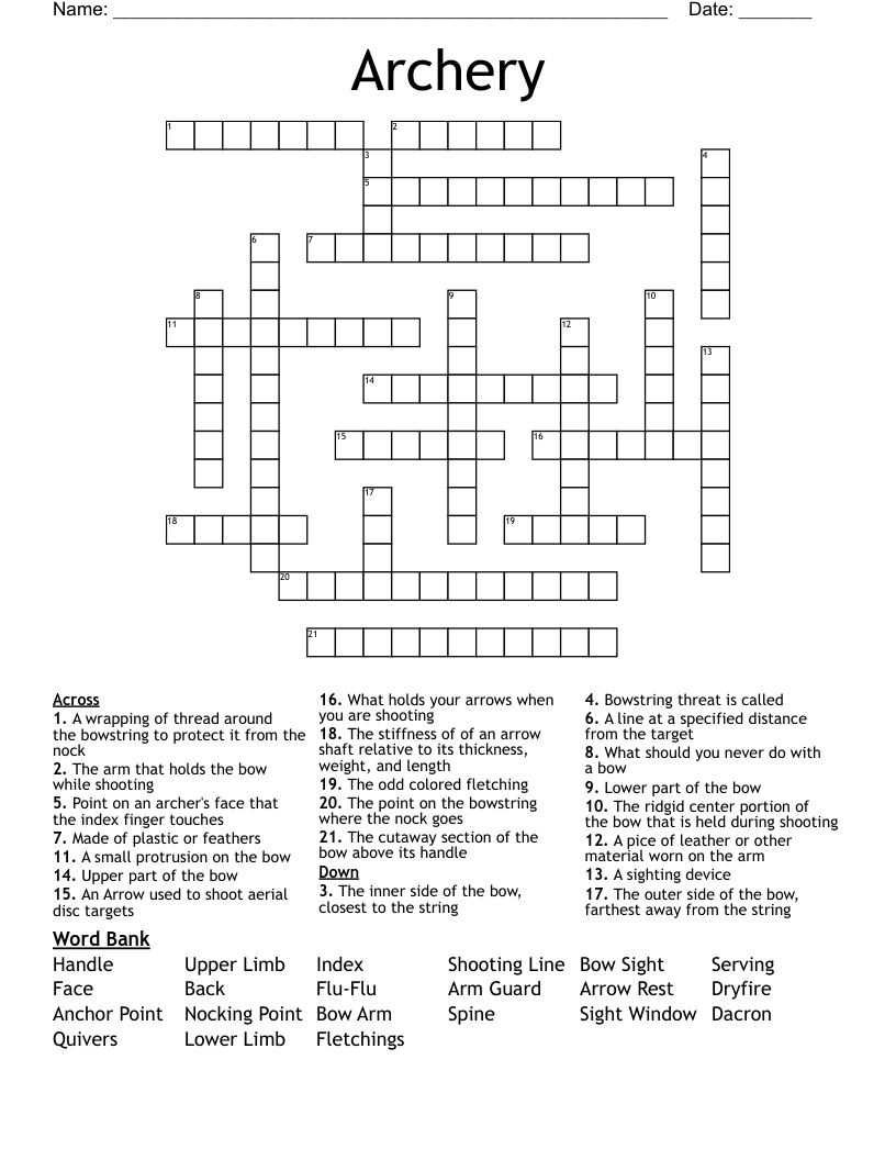 Archery Crossword