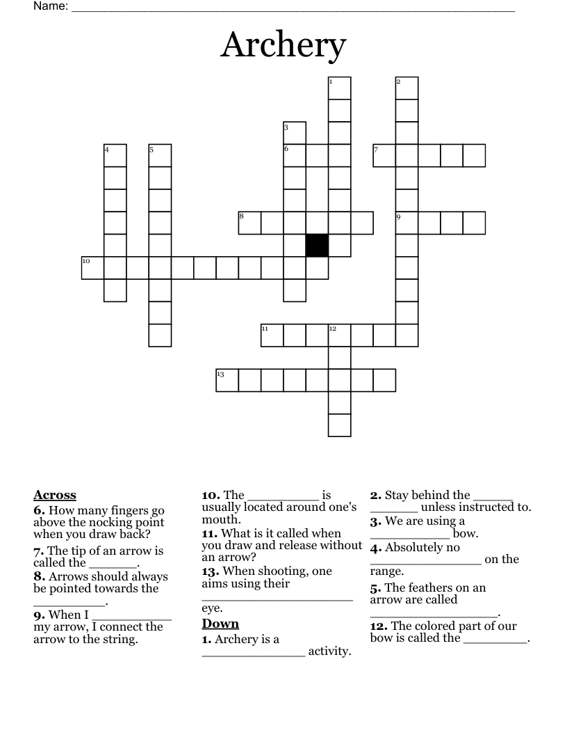 Archery Crossword