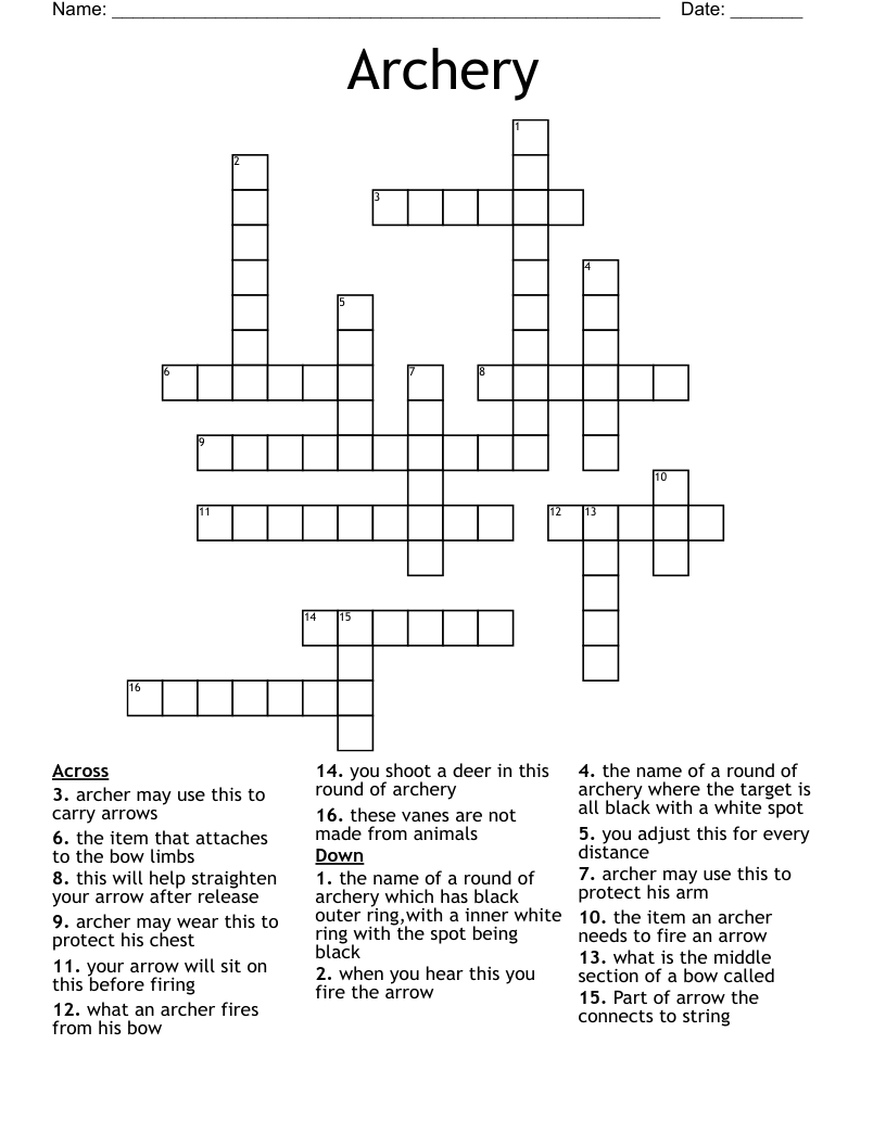 Archery Crossword